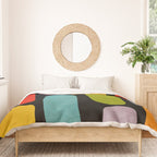 Black & Colorful Shapes Modern II Duvet Cover Gallery Image 3