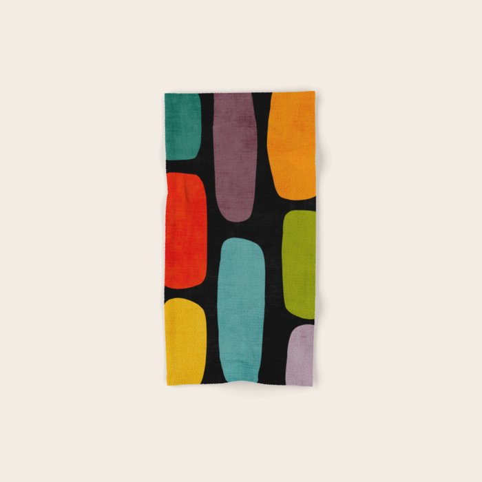 Black & Colorful Shapes Modern II Bath Towel Gallery Image 1