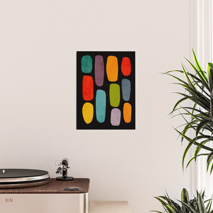 Black & Colorful Shapes Modern II Poster Gallery Image 2