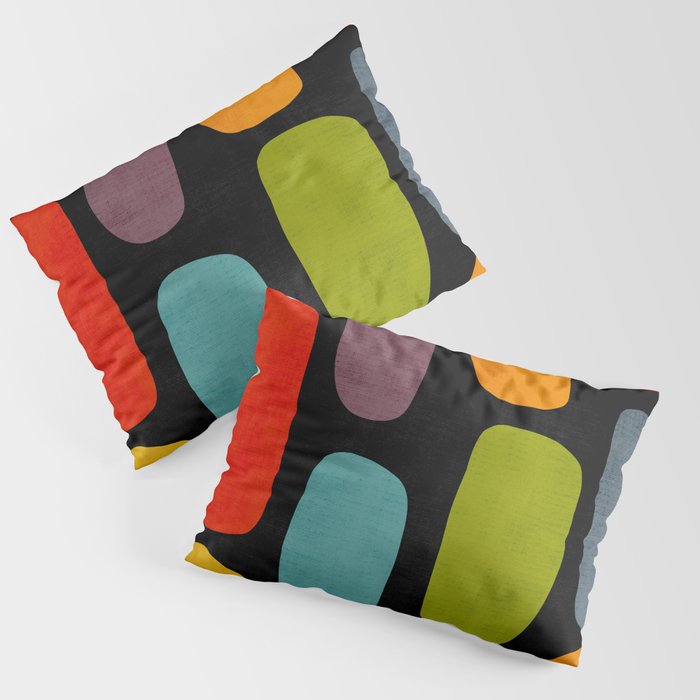 Black & Colorful Shapes Modern II Pillow Sham Gallery Image 1