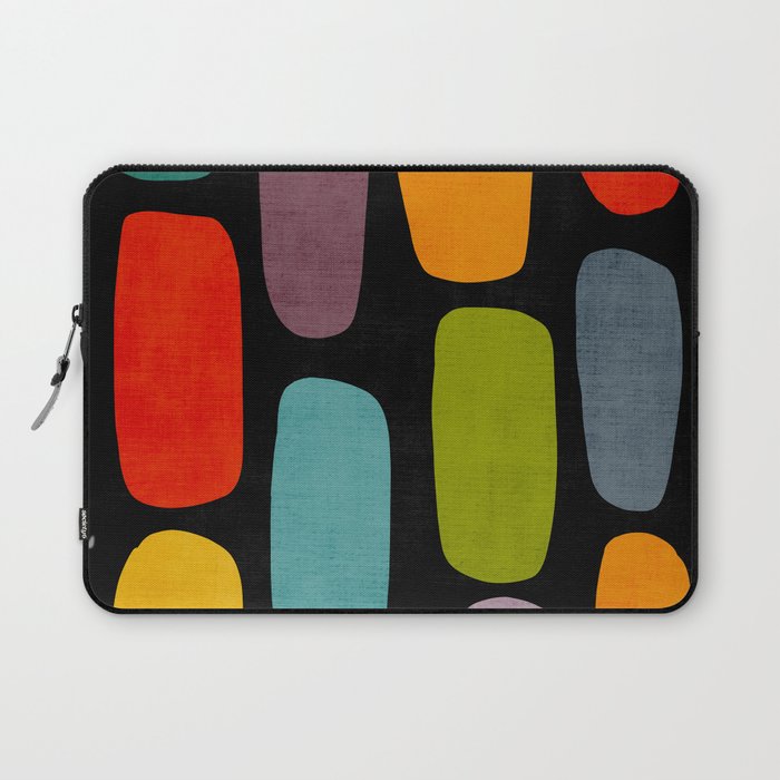 Black & Colorful Shapes Modern II Laptop Sleeve Gallery Image 1