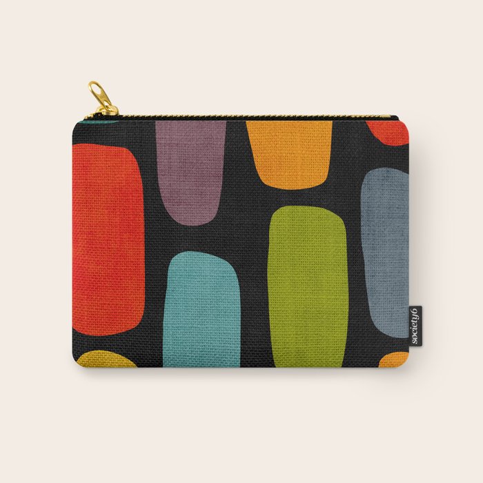Black & Colorful Shapes Modern II Carry All Pouch Gallery Image 1