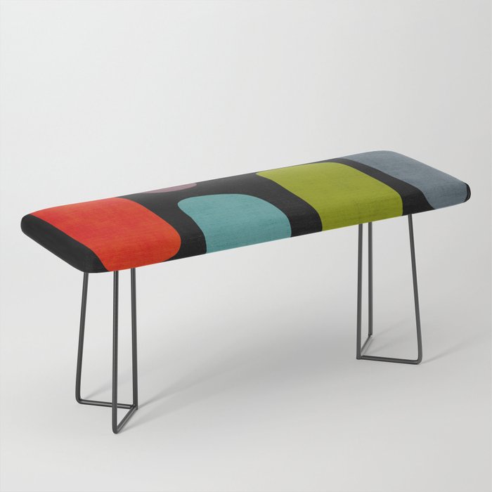 Black & Colorful Shapes Modern II Bench Gallery Image 1