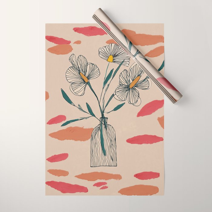Petals in the Afternoon Sky Wrapping Paper Gallery Image 1