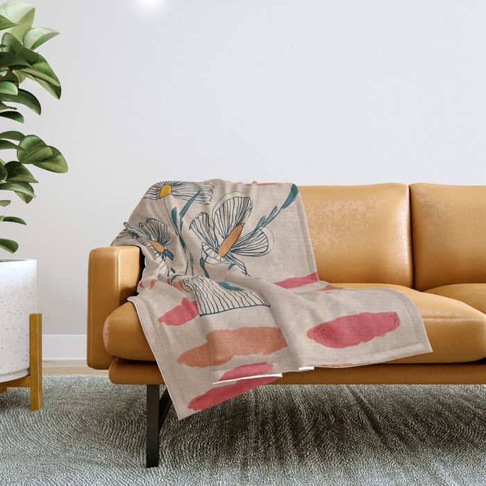 Petals in the Afternoon Sky Throw Blanket Gallery Image 1