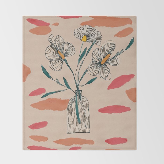 Petals in the Afternoon Sky Throw Blanket Gallery Image 2