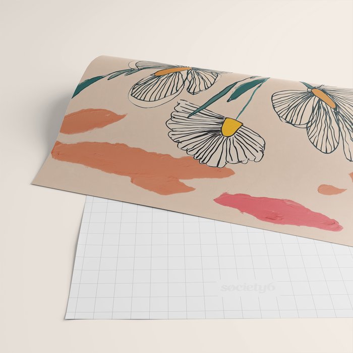 Petals in the Afternoon Sky Wrapping Paper Gallery Image 2