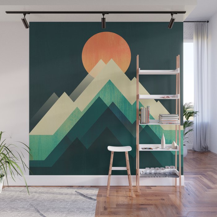 Ablaze on cold mountain Wall Mural Gallery Image 1