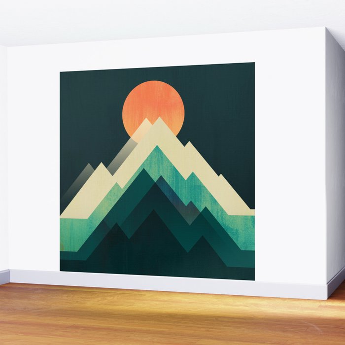 Ablaze on cold mountain Wall Mural Gallery Image 2