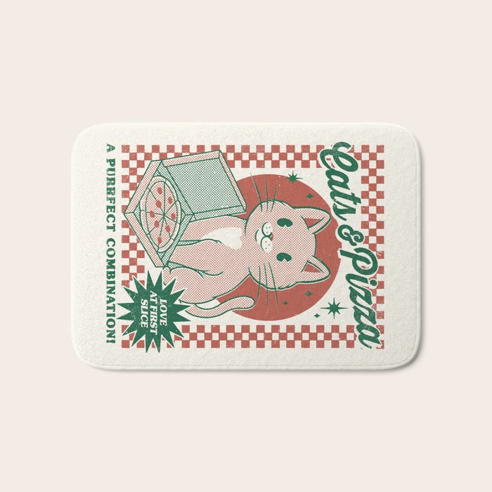 Cats and Pizza Bath Mat Gallery Image 1