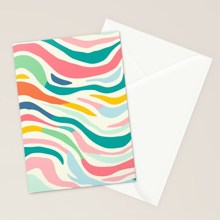 Colorful abstract line stripe art pattern Stationery Card Gallery Image 2