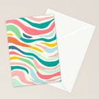 Colorful abstract line stripe art pattern Stationery Card Gallery Image 2