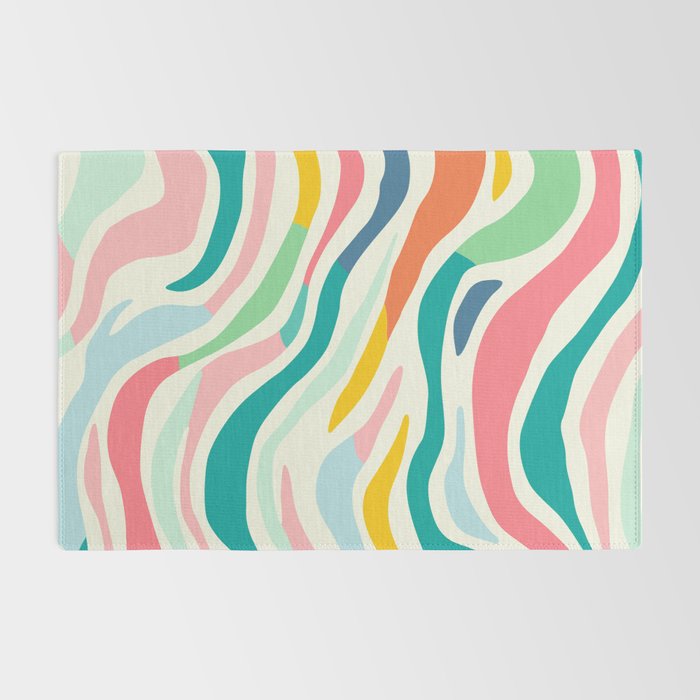 Colorful abstract line stripe art pattern Rug Gallery Image 2