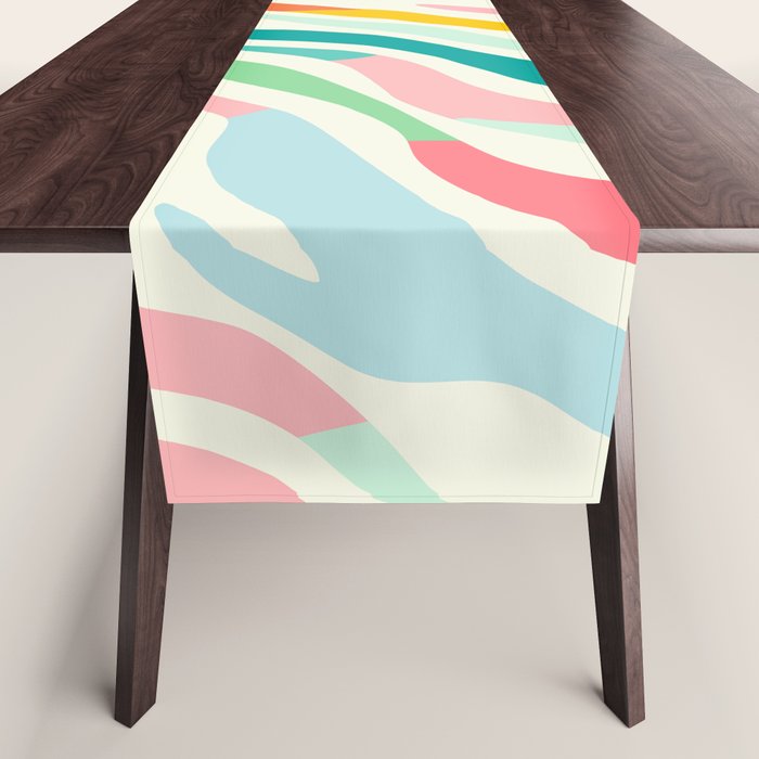 Colorful abstract line stripe art pattern Table Runner Gallery Image 1