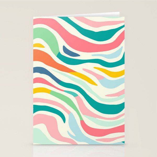 Colorful abstract line stripe art pattern Stationery Card Gallery Image 2