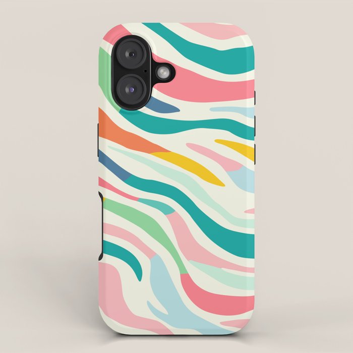 Colorful abstract line stripe art pattern iPhone Case Gallery Image 1