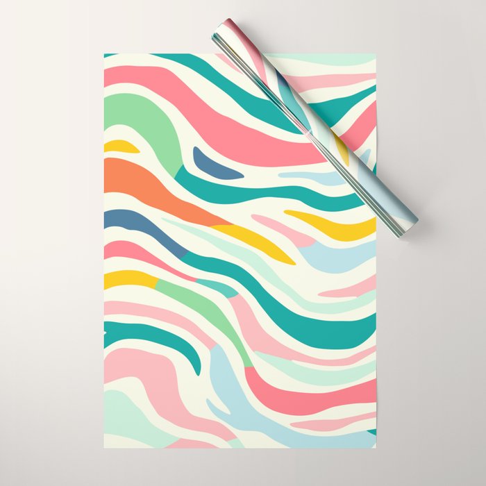 Colorful abstract line stripe art pattern Wrapping Paper Gallery Image 1