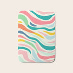 Colorful abstract line stripe art pattern Bath Mat Gallery Image 1