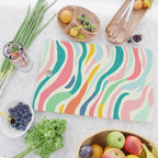 Colorful abstract line stripe art pattern Cutting Board Gallery Image 2