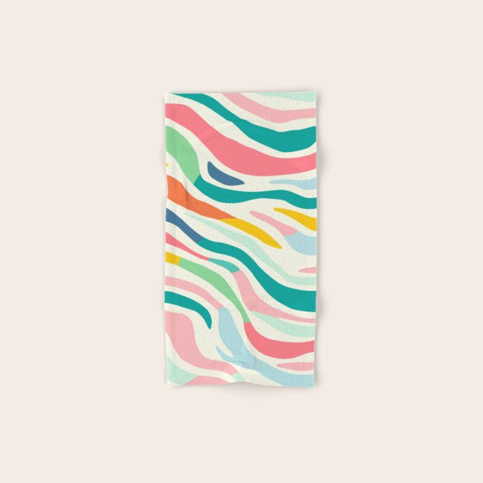Colorful abstract line stripe art pattern Bath Towel Gallery Image 1
