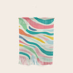 Colorful abstract line stripe art pattern Wall Hanging Gallery Image 1