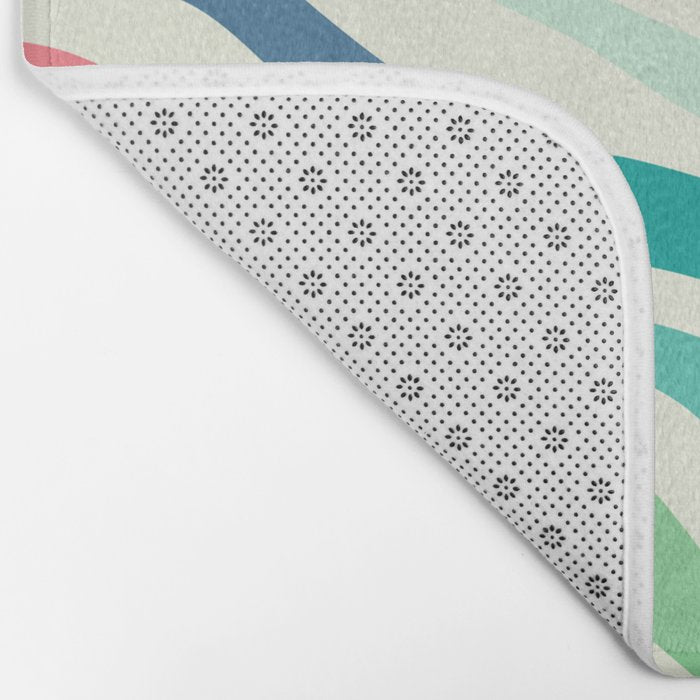 Colorful abstract line stripe art pattern Bath Mat Gallery Image 2