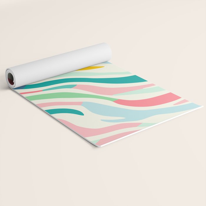 Colorful abstract line stripe art pattern Yoga Mat Gallery Image 2