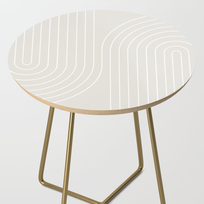 Minimal Line Curvature XI Natural Off White Mid Century Modern Arch Abstract Side Table Gallery Image 2