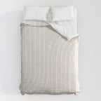 Minimal Line Curvature XI Natural Off White Mid Century Modern Arch Abstract Comforter Gallery Image 6