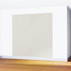 Minimal Line Curvature XI Natural Off White Mid Century Modern Arch Abstract Wall Mural Gallery Image 2