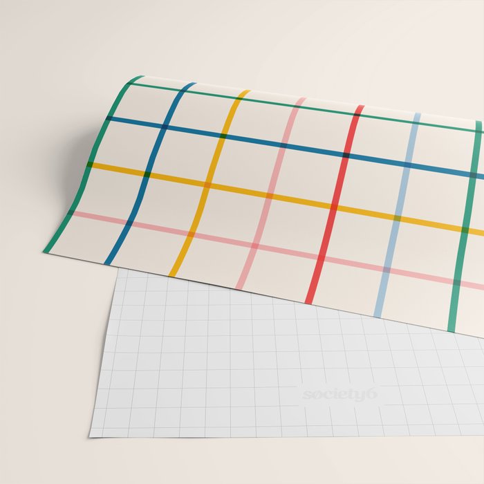 Simple Check - primary Wrapping Paper Gallery Image 2