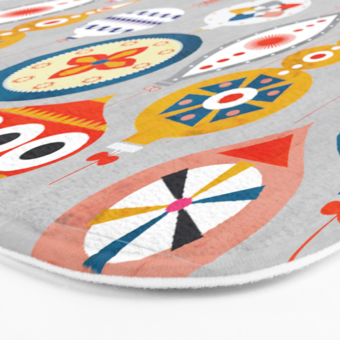 Christmas retro baubles no3 Bath Mat Gallery Image 3
