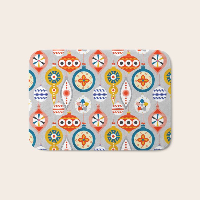 Christmas retro baubles no3 Bath Mat Gallery Image 1