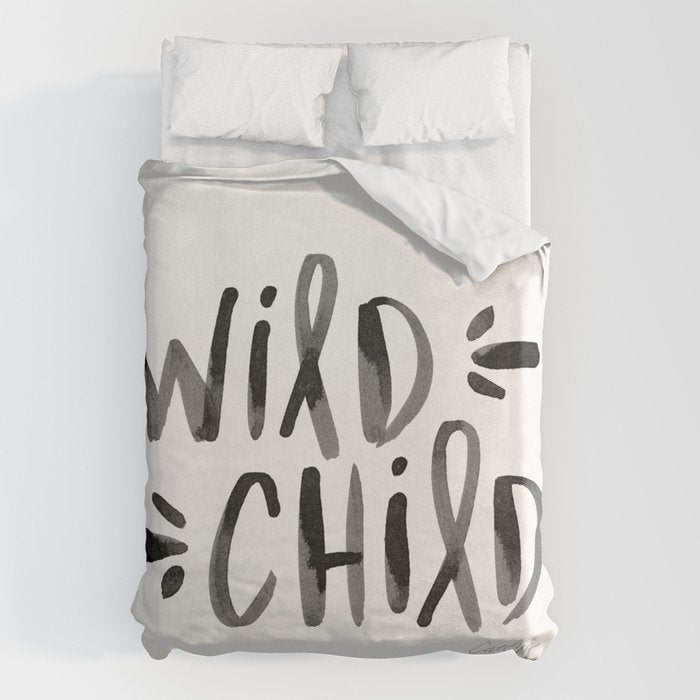 Wild Child - Black Duvet Cover Gallery Image 6