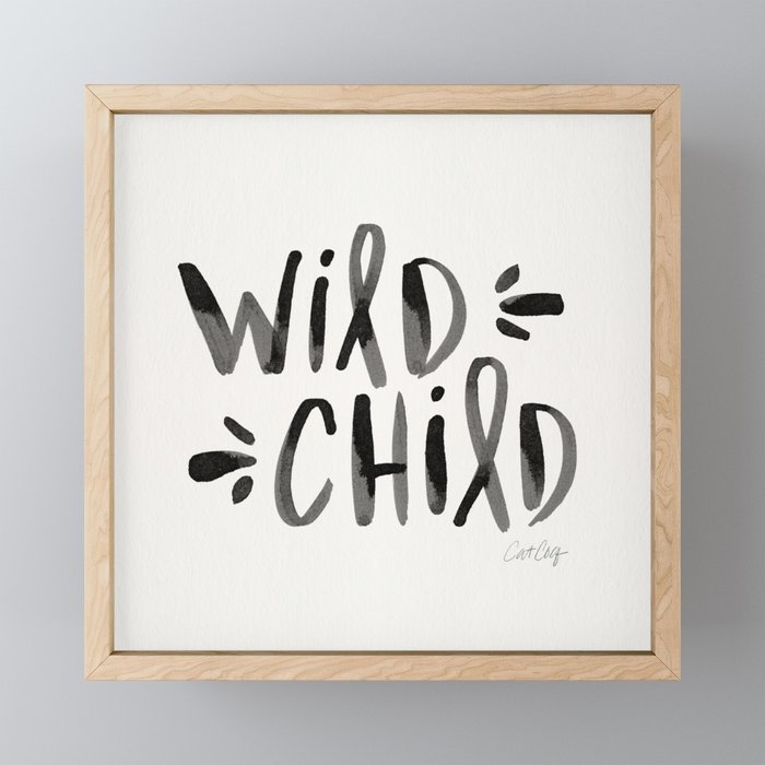 Wild Child - Black Mini Art Print Gallery Image 1