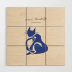 Henri Matisse 'The Night Cat' Blue Feline Abstract Figure Art Wood Wall Art Gallery Image 1