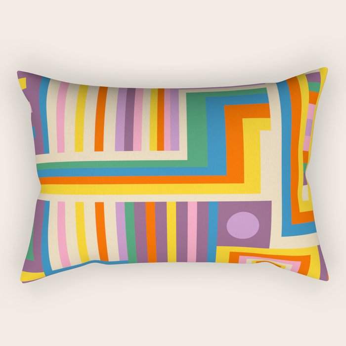Colorful City Rectangular Pillow Gallery Image 1
