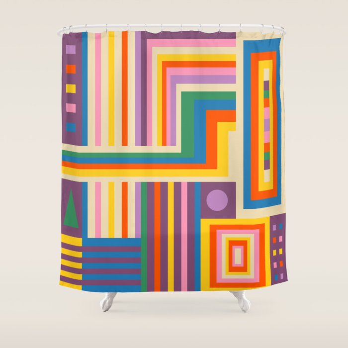 Colorful City Shower Curtain Gallery Image 1