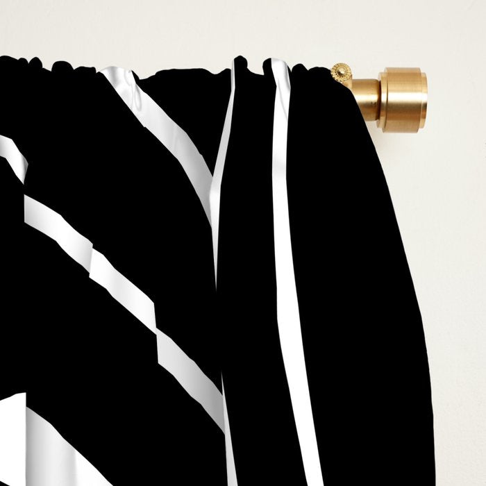 Leafy Calm Charm Black And White Simplicity Window Curtain Gallery Image 2