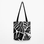 Leafy Calm Charm Black And White Simplicity Tote Bag Gallery Image 2