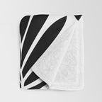 Leafy Calm Charm Black And White Simplicity Throw Blanket Gallery Image 3