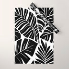 Leafy Calm Charm Black And White Simplicity Wrapping Paper Gallery Image 1