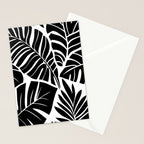 Leafy Calm Charm Black And White Simplicity Stationery Card Gallery Image 2