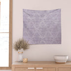 Vintage chic violet lilac floral damask pattern Wall Tapestry Gallery Image 2