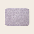 Vintage chic violet lilac floral damask pattern Bath Mat Gallery Image 1