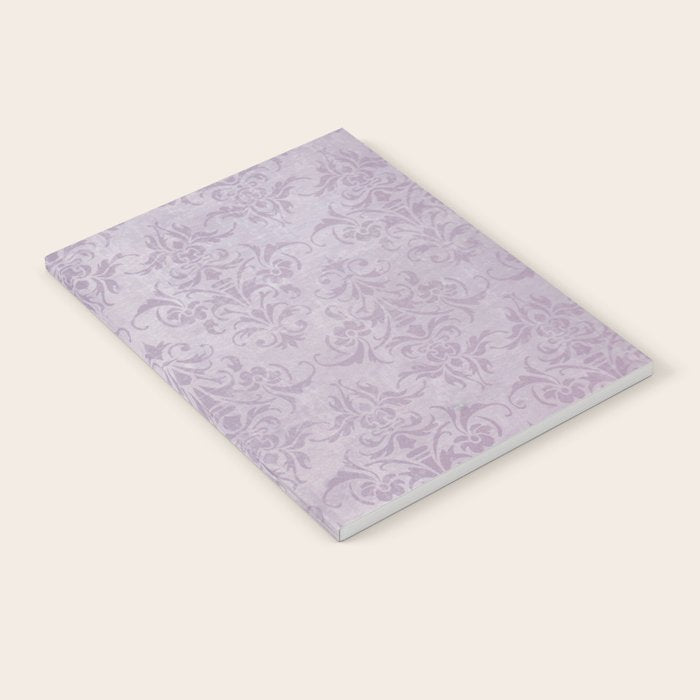 Vintage chic violet lilac floral damask pattern Notebook Gallery Image 2