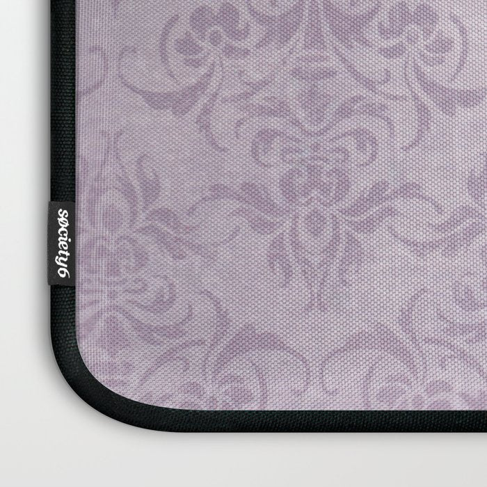 Vintage chic violet lilac floral damask pattern Laptop Sleeve Gallery Image 3