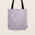 Vintage chic violet lilac floral damask pattern Tote Bag Gallery Image 1
