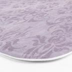 Vintage chic violet lilac floral damask pattern Bath Mat Gallery Image 3