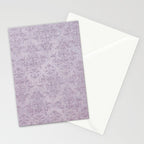 Vintage chic violet lilac floral damask pattern Stationery Card Gallery Image 2